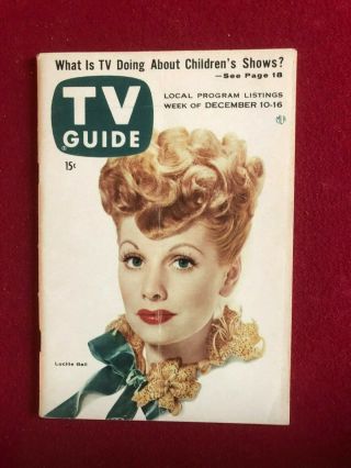 1955,  Lucille Ball,  " Tv Guide " (no Label) Scarce / Vintage