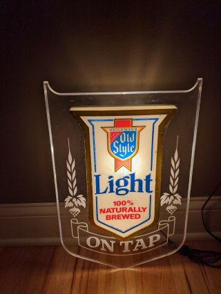 Vintage Heilemans Old Style Beer Light On Tap Sign