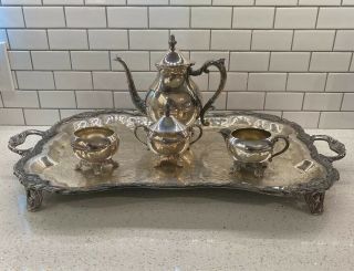 Vintage 5 Piece F.  B.  Rogers Silver Co Tea Serving Set 2391 And 7739