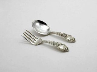 Kirk Rose Sterling Silver 2 Piece Baby Set - With Monogram