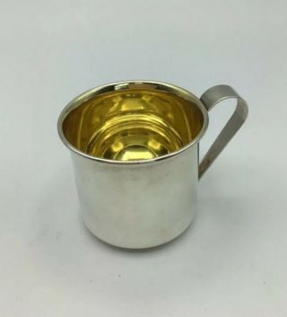 Vintage Web Baby Cup Sterling Silver W/gold Wash Interior & Rolled Rim 2 "