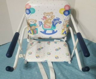 Vintage Graco Tot - Loc Clip On Tabletop Booster/high Chair Teddy Bears