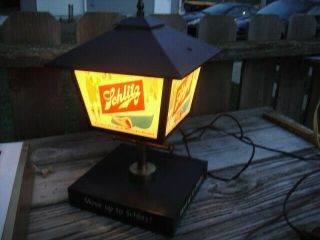 1950s Rare Vintage 1958 Schlitz Beer Wall Lantern Lighted Bar Sign Lamp