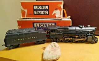 Vintage Lionel Postwar 2035 Steam Engine With 6466w Whistling Tender & 207 Coal