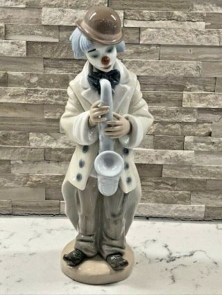 Vintage Lladro Figurine " Sad Sax " Clown Playing Saxophone 5471 Darling