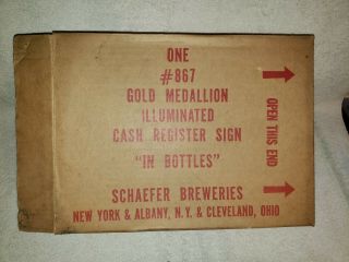 Vintage Schaefer Beer Sign Old Stock Duke Piel 