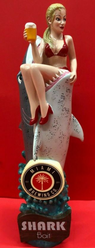 Miami Brewing Company Shark Bait Beer Tap Handle Bikini Lady N3
