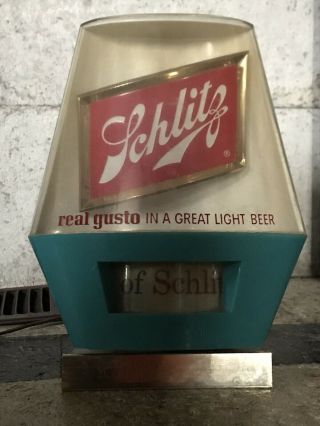 Vintage Schlitz Beer Sign Light With Rotating Message