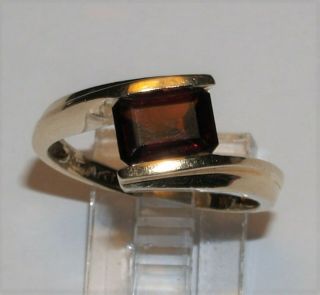 Vintage 10k Yellow Gold Red Garnet Ring Signed A Size 7.  5