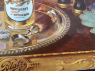 1951 vintage Blatz Beer easel back sign Cardboard picture 3