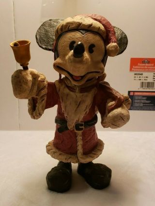 Disney Santa Mickey Vintage Holiday Sculpture Hand - Made Hand - Painted 9 " Tall