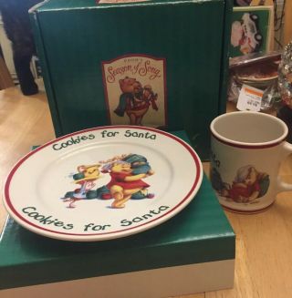Disney Winnie The Pooh Season Of Song 1997 Cookies And Milk Plate And Mug Set
