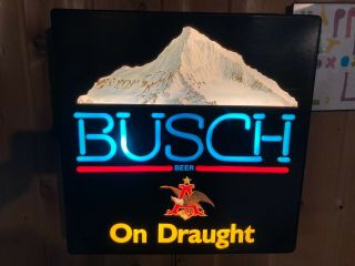 Vintage Anheuser Busch Beer Advertising Sign Light 1984 On Draught