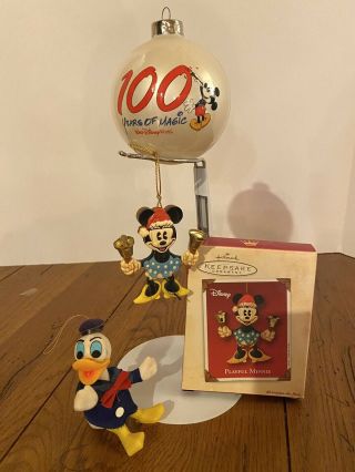 Vintage Disney Christmas Ornaments: Mickey,  Minnie,  Donald Duck