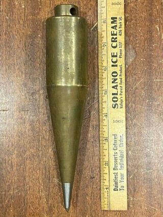 Vintage Large And Heavy Brass Plumb Bob