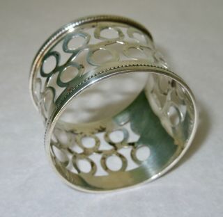 Antique Art Deco Sterling Silver Napkin Ring Hallmarked 1930s 3