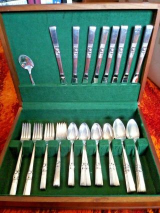 1948 Community Silverplate Flatware Morning Star 49 Piece Grille Set For 8