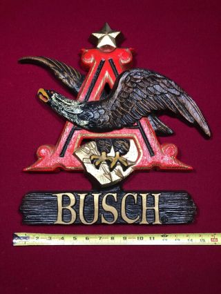 Vintage 18 " Anheuser - Busch Eagle Sign Plastic Wall Hanging Bar Beer Faux Wood