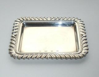 Vintage Silver Card Tray Pin Dish Desk Top Tidy Hallmarked R Carr Sheffield