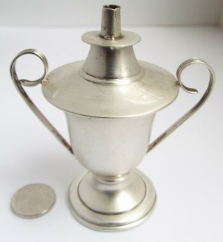 Lovely English Antique Victorian C1895 Solid Sterling Silver Table Cigar Lighter