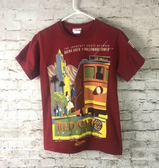 Disney Parks S California Adventure Red Car Trolley Opening Day T Shirt 2012 Sm