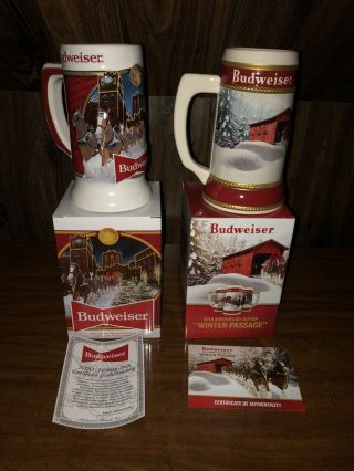 2019 & 2020 Budwesier Holiday Beer Stein.  Collectors Item Last Year & This Years