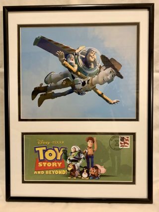 Disney Toy Story 10th Anniversary 2005 Usps Stamp Matted Framed Buzz Woody Art