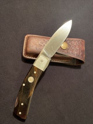 Vintage Smith & Wesson Blackie Collins Folding Lock Back Sheath Knife