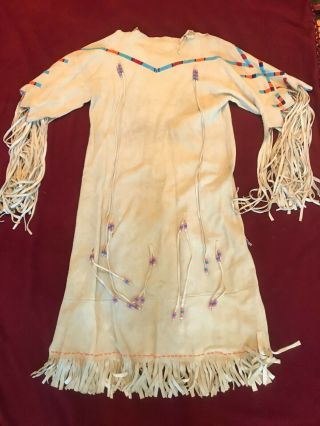 Vintage Handmade Native American Leather Dress