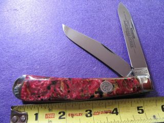 Winchester 1994 Cartridge Series Cranberry Gold Swirl Jumbo Hunter Trapper Knife