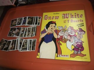 Vtg 1980s Panini Disney Snow White Dwarfs Sticker Album Book Complete Extra