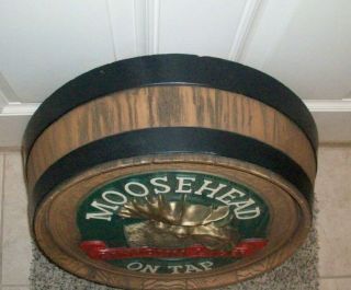 Vintage Moosehead Canadian Lager On Tap 3D Barrel Beer Sign 3