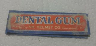 1920 ' s Dental Chewing Gum Wrapper The Helmet Co.  Cincinnati,  OH 2