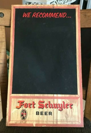 Vintage Fort Schuyler Beer - Brewing Co Chalkboard Sign Utica Club Ny