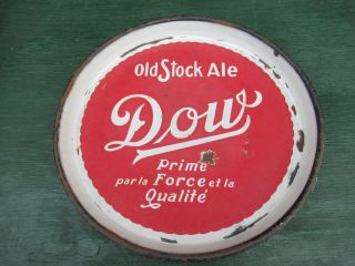 Vintage Porcelain Beer Tray Old Stock Ale Dow Measures 13 " Across