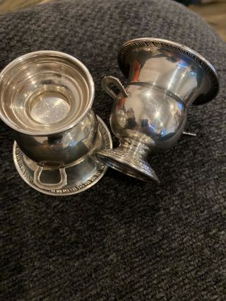 2 Vintage Sterling Silver Trophy Urns Vases