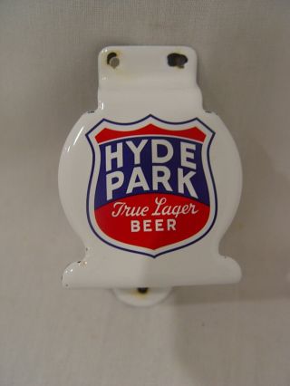 Vintage Hyde Park True Lager Beer Porcelain Advertising Bottle Opener