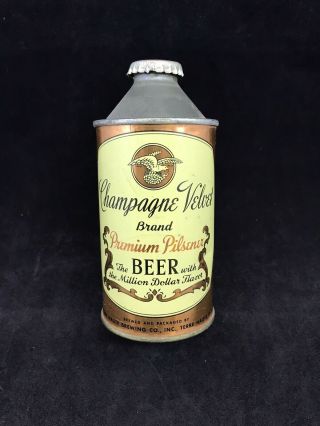 Champagne Velvet Terre Haute Brewing Cone Top Beer Can With Correct Crown