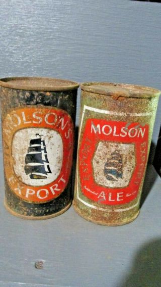 Molson Ale & Molson Export Flat Top Beer Cans - [read Description] -