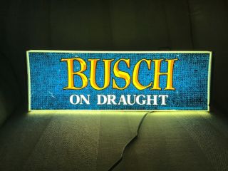 Anheuser Busch Vintage Metal Lighted Beer Sign “busch On Draught”