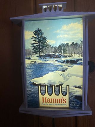 Vtg Hamms Beer Sign Light Up Winter Water Lake Scene North Woods Old Tavern Bar