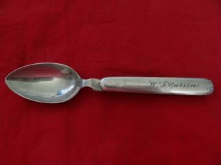 Very Fine Rare Antique American Sterling Silver Travel Folding Spoon