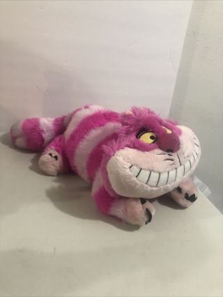 Alice In Wonderland Cheshire Cat Disney Store 18” Pink Stuffed Plush Short Tail