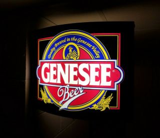 Vtg Nos Genesee Valley Beer Double Sided Lighted Wall Display Sign Mancave Cave