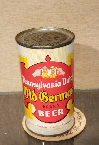 1950s Pennsylvania Dutch Old German Brand Flat Top Beer Can Lebanon Valley Pa