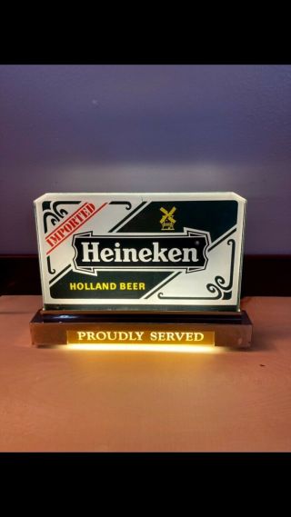 Vintage Heineken Light Up Counter Beer Sign