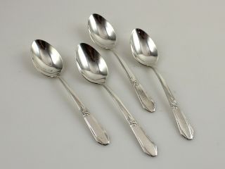 Northumbria Laurier Sterling Silver Demitasse Spoons - 4 1/2 " - Set Of 4