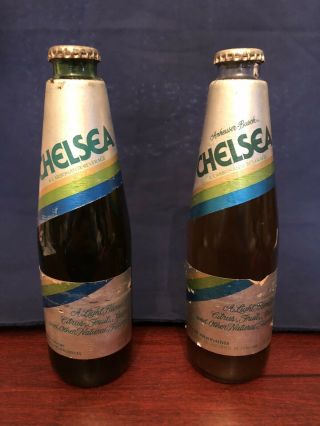 2 Rare Vintage Anheuser Busch Chelsea Bottles Beverage Green/clear