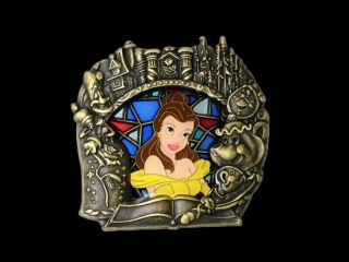 Disney Wdi - Stained Glass Princess Series - Beauty And Beast Belle Le300 Pin