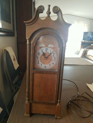 Vtg Miniature Grandfather Clock.  By C J Hug Co.  Imperial,  Westminster Chimes.